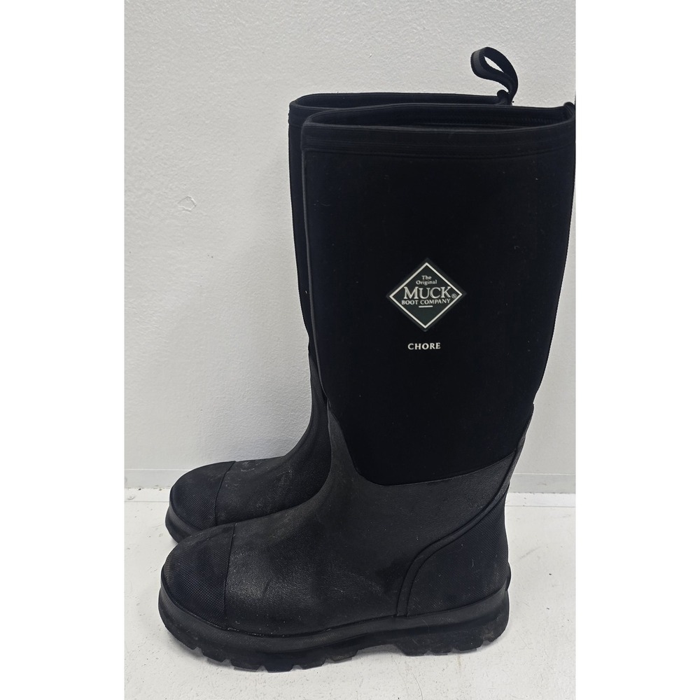 Muck Boot Company Chore Black Mid-Calf Rubber Neoprene Work Boots M8 W10